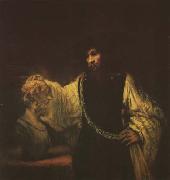 Aristotle Contemplating the Bust of Homer (mk08) Rembrandt